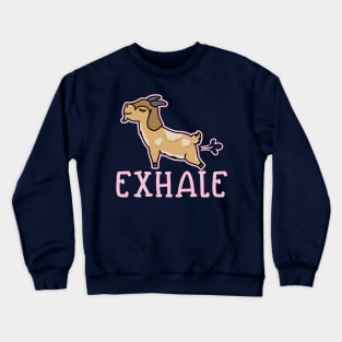 Exhale Gas Goat Yoga Fitness Funny Crewneck Sweatshirt